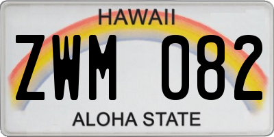 HI license plate ZWM082