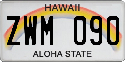 HI license plate ZWM090