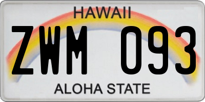 HI license plate ZWM093