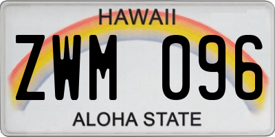 HI license plate ZWM096