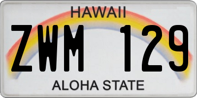 HI license plate ZWM129