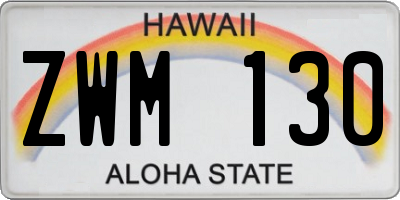 HI license plate ZWM130