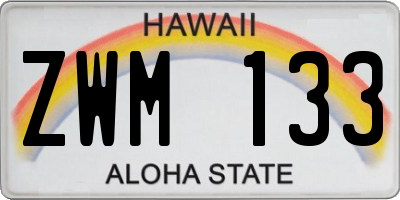 HI license plate ZWM133