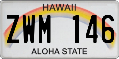 HI license plate ZWM146