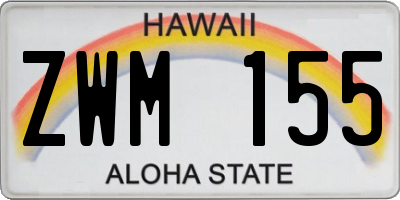 HI license plate ZWM155