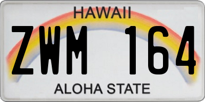 HI license plate ZWM164