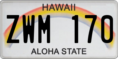 HI license plate ZWM170