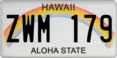 HI license plate ZWM179