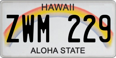 HI license plate ZWM229