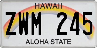 HI license plate ZWM245
