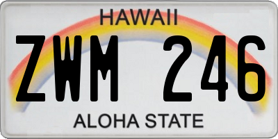 HI license plate ZWM246