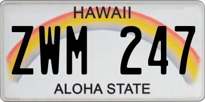 HI license plate ZWM247