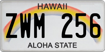 HI license plate ZWM256