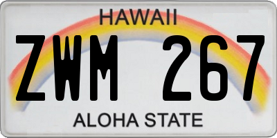 HI license plate ZWM267