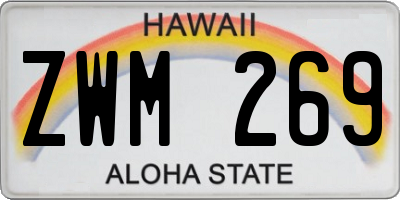 HI license plate ZWM269