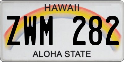 HI license plate ZWM282