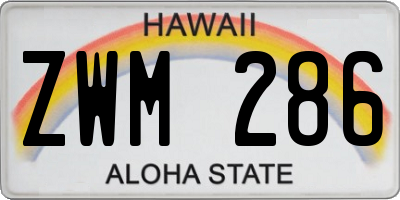 HI license plate ZWM286