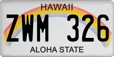HI license plate ZWM326