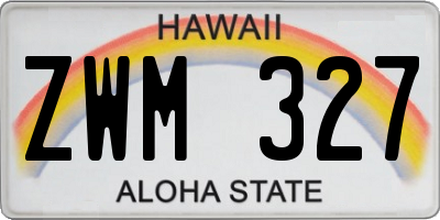 HI license plate ZWM327