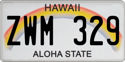 HI license plate ZWM329