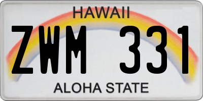HI license plate ZWM331