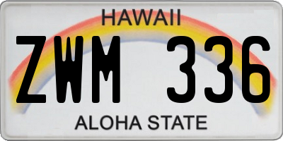 HI license plate ZWM336