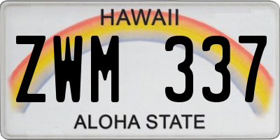 HI license plate ZWM337