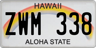 HI license plate ZWM338