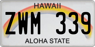 HI license plate ZWM339