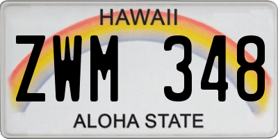 HI license plate ZWM348