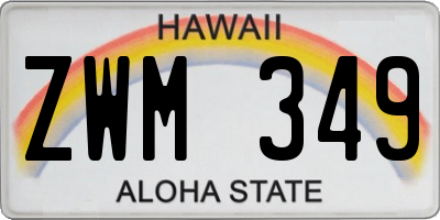 HI license plate ZWM349