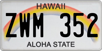 HI license plate ZWM352