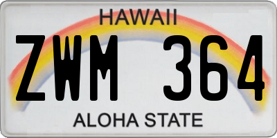 HI license plate ZWM364