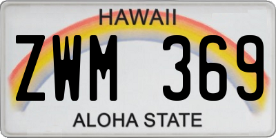 HI license plate ZWM369