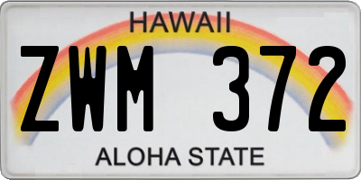 HI license plate ZWM372