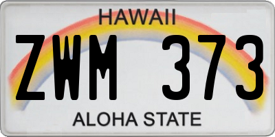 HI license plate ZWM373