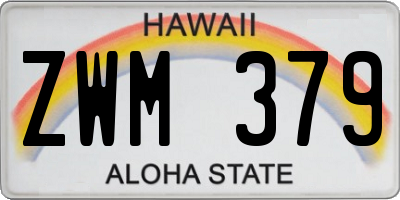 HI license plate ZWM379
