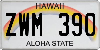 HI license plate ZWM390
