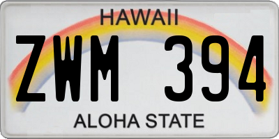 HI license plate ZWM394