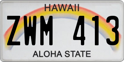 HI license plate ZWM413