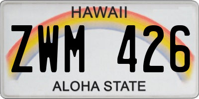 HI license plate ZWM426