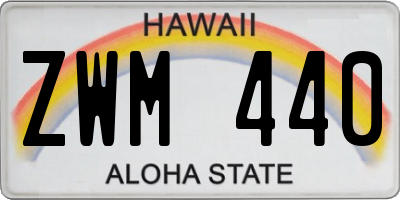 HI license plate ZWM440