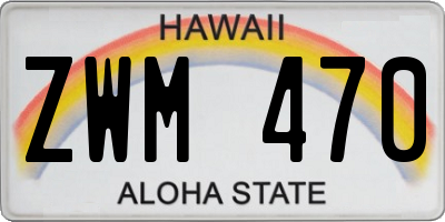 HI license plate ZWM470