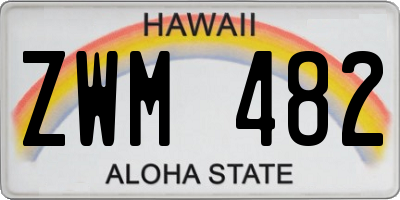 HI license plate ZWM482