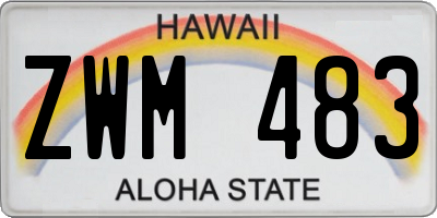 HI license plate ZWM483