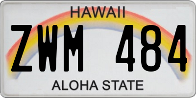 HI license plate ZWM484