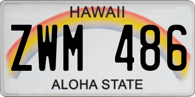 HI license plate ZWM486