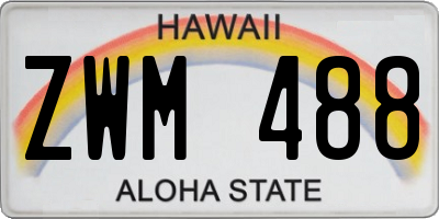 HI license plate ZWM488