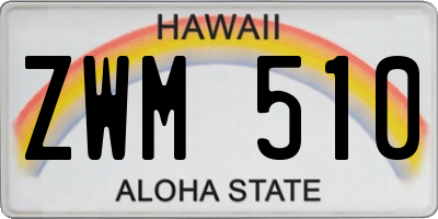 HI license plate ZWM510