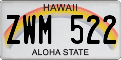 HI license plate ZWM522